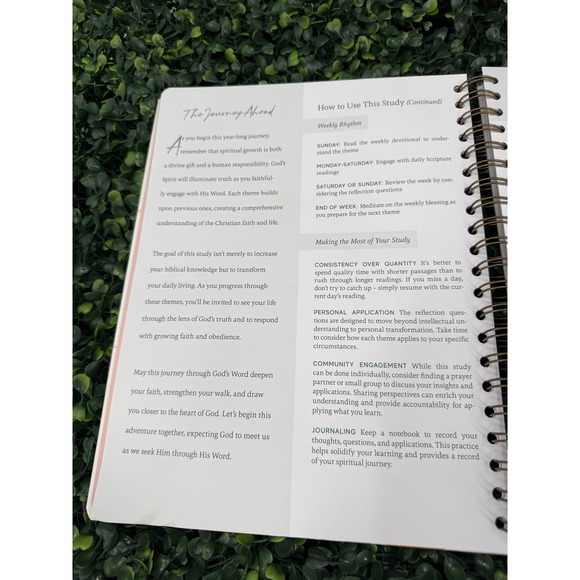 The Bible In A Year: A 52-Week Study Bible Guide Chirstian Faith Scripture - Picture 4 of 5